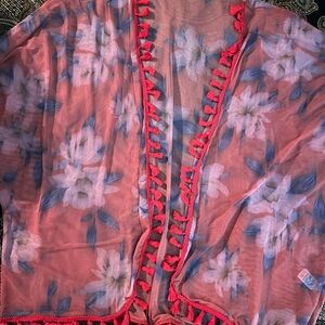 Women’s floral kimono cover up large